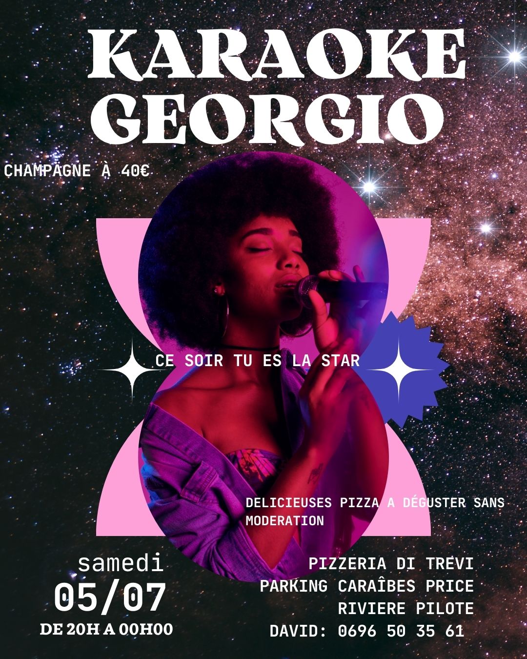 Je vous attend SAMEDI 5 JUILLET pour faire la fiesta ensemble. Même en chantant faux, vous serez la STAR de la soirée.